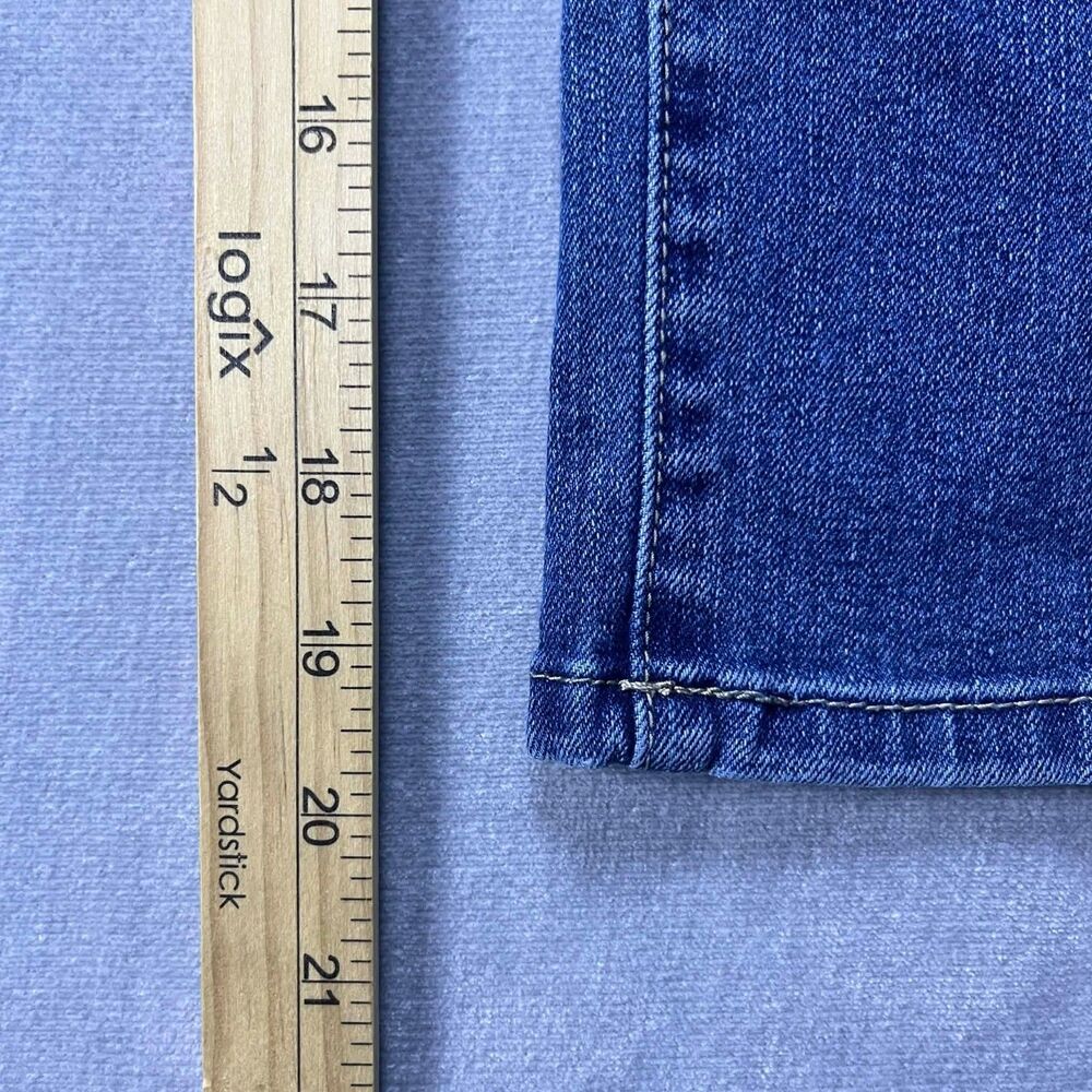 d.jeans Women Jeans 14 Straight Cropped Stretch Blue Denim Front Flap Pockets - Picture 5 of 7